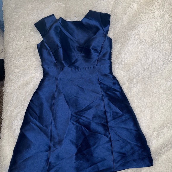 Kate Spade Elegant Blue Mini Satin Dress Cocktail Outfit size 6 - Picture 2 of 7